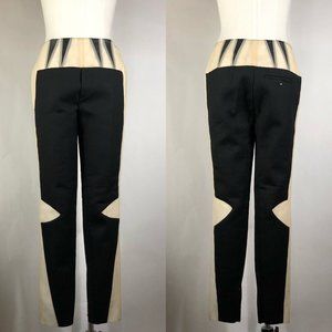 Rare Vtg Balenciaga AW2008 Black Wool & Plastic Pants S